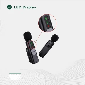میکروفون یقه ای بی سیم دو کاربره گرین لاین مدل GM 76X رابط Type-C و Lightning و USB-A